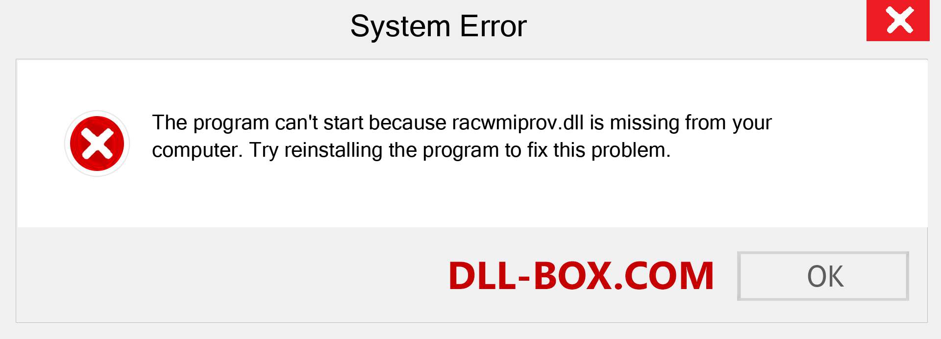  racwmiprov.dll file is missing?. Download for Windows 7, 8, 10 - Fix  racwmiprov dll Missing Error on Windows, photos, images
